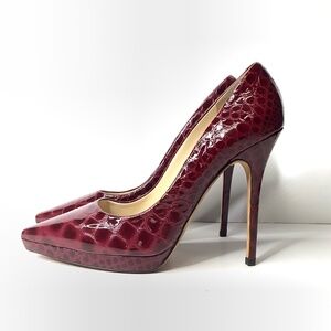 Jimmy Choo Croc Burgundy heels 40.5.